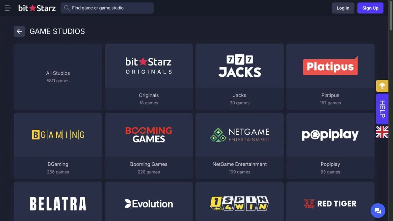 BitStarz public game studio directory retained for an editorial investigation