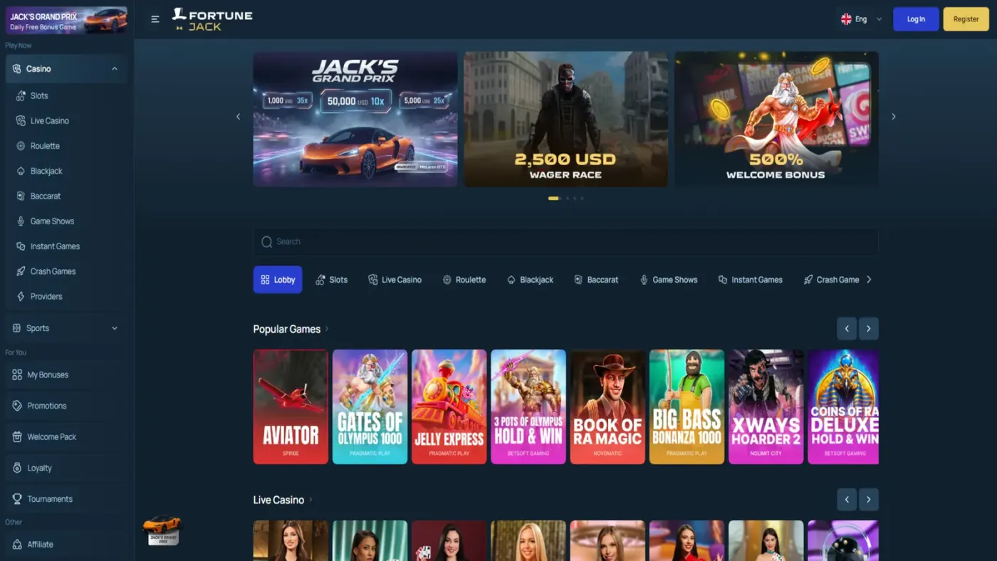 FortuneJack public casino interface retained for an editorial investigation