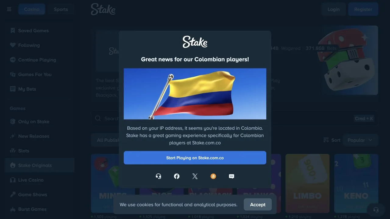Stake Originals public interface captured for an editorial investigation
